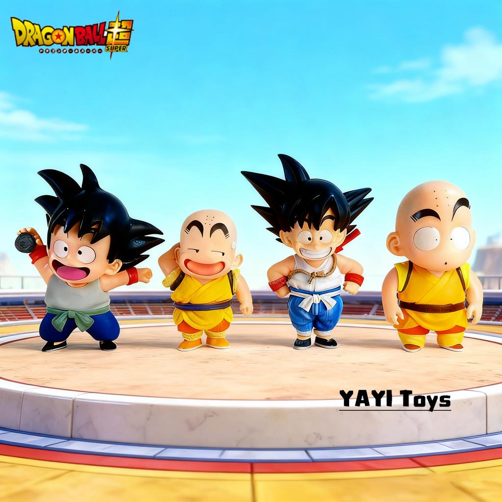 Neue Dragon Ball Son Goku Anime Figuren Krillin Fuguire Kindheit Niedliche Modelle PVC Statue Schreibtischornamente Sammlerspielzeug Perfektes Geschenk
