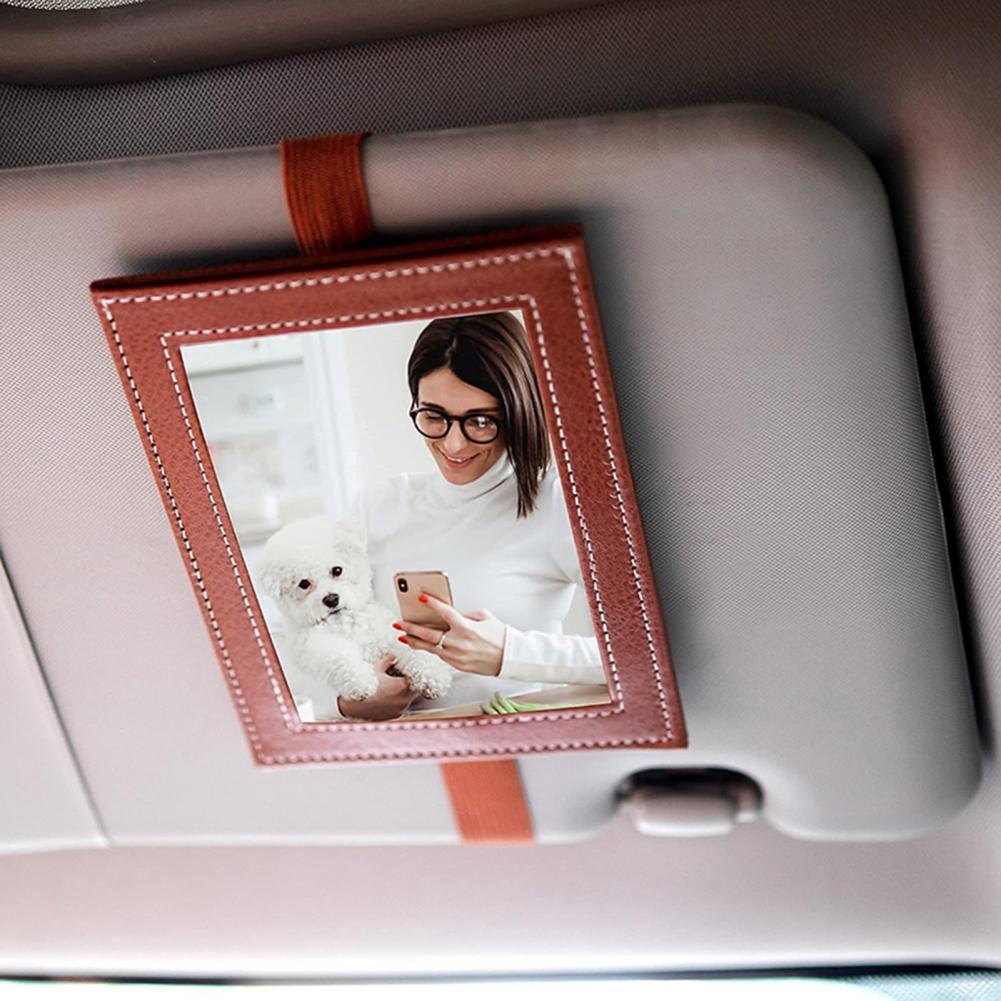 Car Sun Visor Photo Frame 4x6 Faux Leather Picture Holder for Car Displays Your Photographs Both Vertically And Horizontally Car