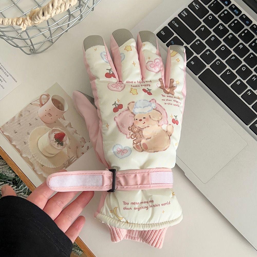 Touchscreen Winter Plush Gloves Cartoon Warm Gloves Multi-functional Ski Gloves  Sport