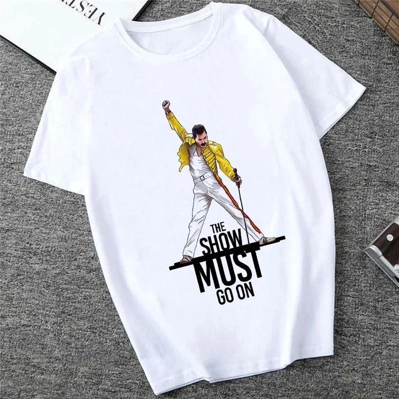 Freddie The Queen Tričko Bílé Módní Dámská Trička Harajuku Kawaii Oblečení Krátký Rukáv Letní Tričko Ležérní Dámský Top O-výstřih