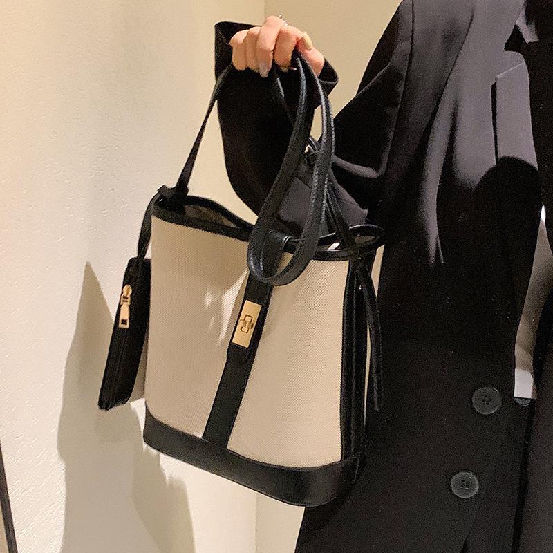 2025 Trendy Women's Canvas Bucket Bag - Large Capacity, Versatile Summer Shoulder and Messenger Bag