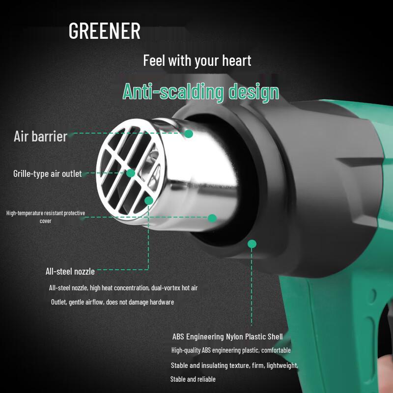 Green Forest Industrivärmepistol CN-kontakt (adapter ingår)