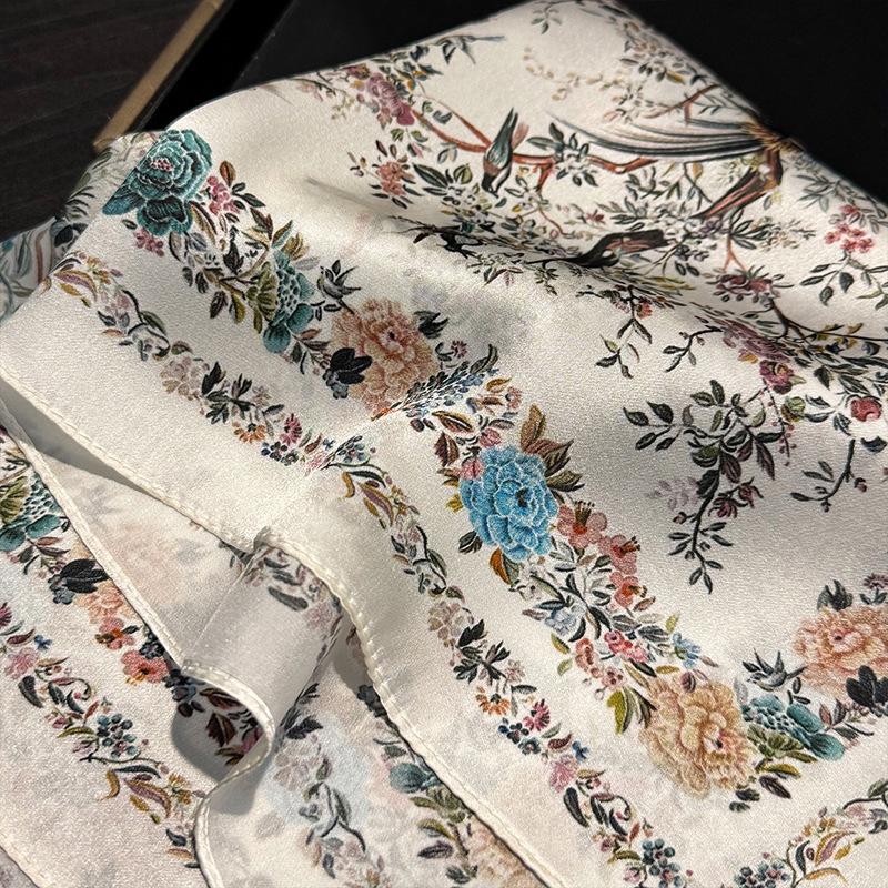 100% Natural Silk Scarf Women Luxury High Quality Headband Square Foulard Female Neckerchief Shawl Wraps Hijab Bandana Scarves