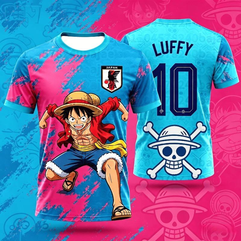 Japan One Piece Luffy Football Jersey Men T-shirt Kids Football Special Jersey Kit Adult Men's/Women's  Sweatshirt