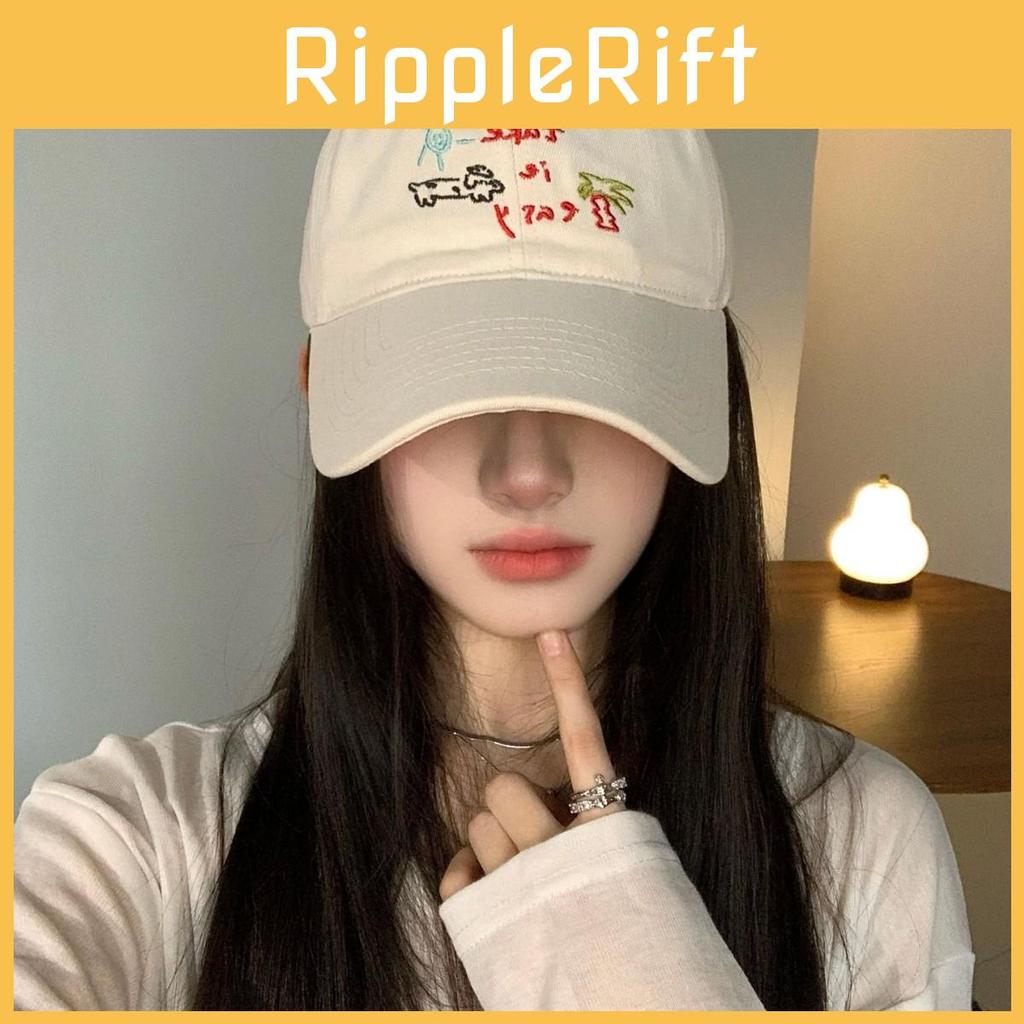 Sun Cap Baseball Protection Hat Coconut Tree Dog Embroidery Visor Unisex Design