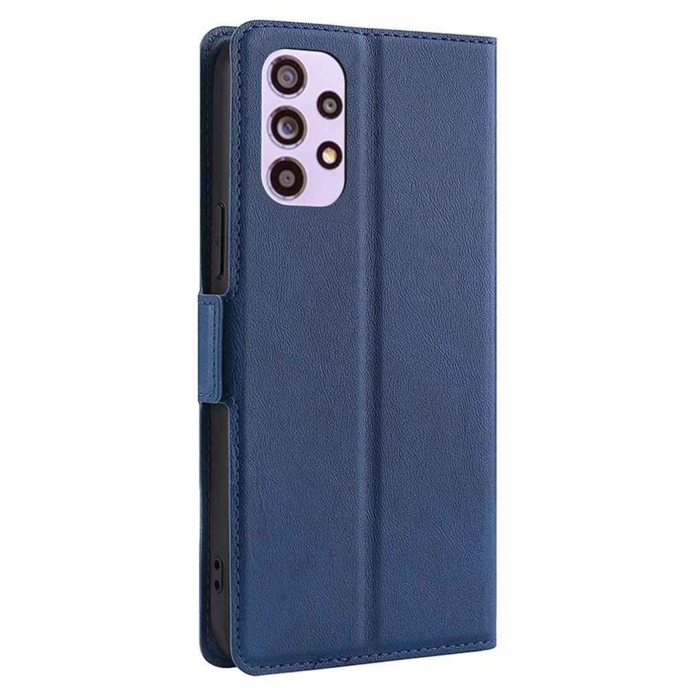 

Card Slot Design Side Magnetic Closure Overall Protection PU Leather Phone Stand Case for Samsung Galaxy A33 5G Blue