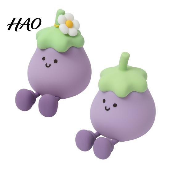 Nursery Night Light Cute Eggplant Light, Tap Touch Control Bedside Lamp, 3 Brightness Levels & Auto 30-Min Timer, USB Rechargeable Squishy for Bedroom
