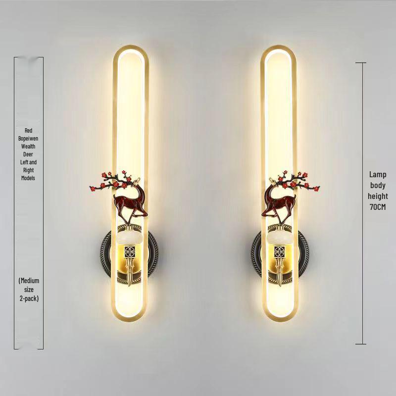Chinese Cloisonné Enamel Brass Wall Lamp - Minimalist Bedside, Stair, Corridor & Living Room Light