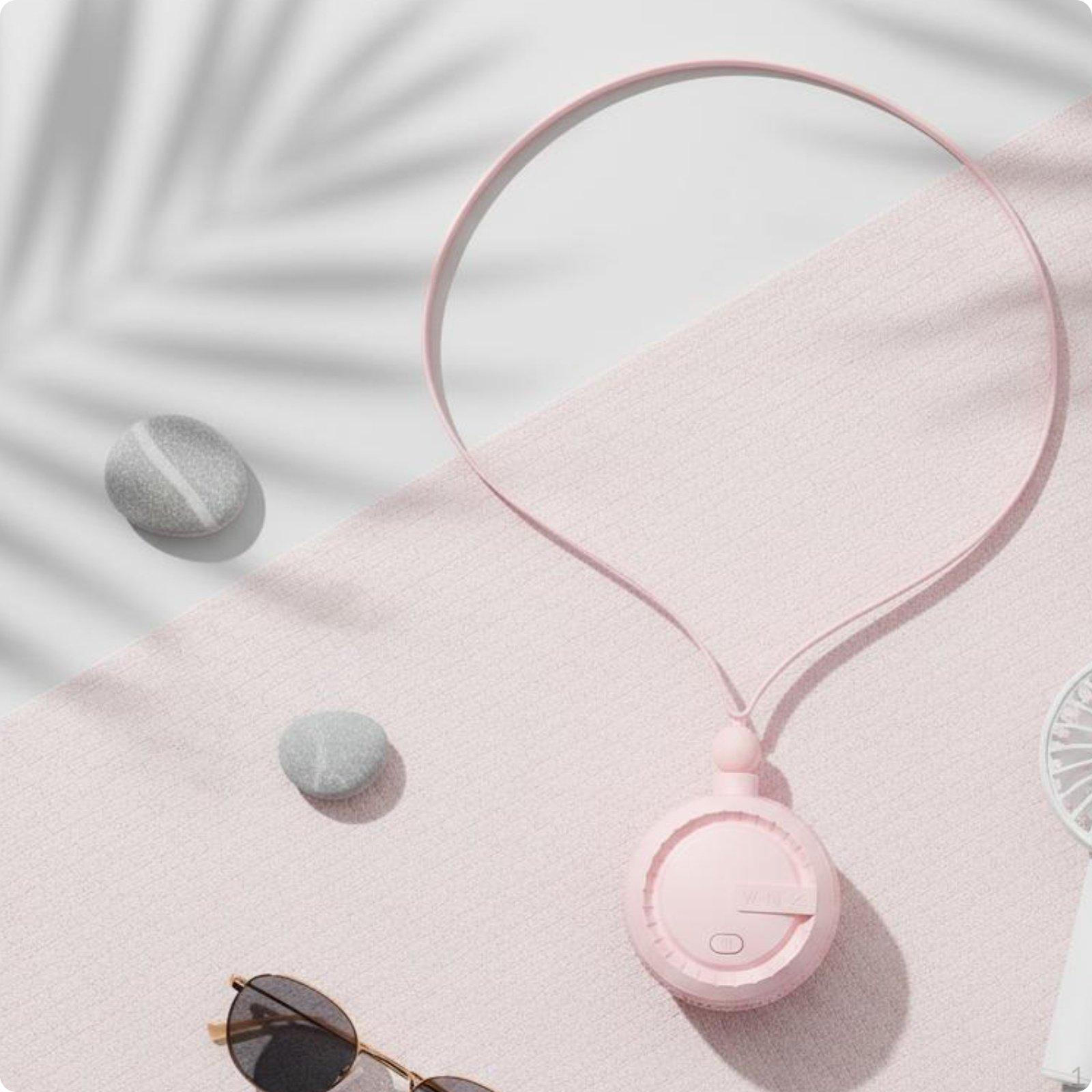 Hanging Wearable Fan Portable and Foldable Hands Necklace VersatileDesign Design for Outdoor,