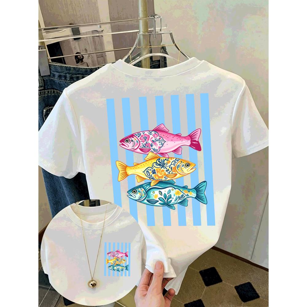 Animal Simple Women's Printed Top Casual Pure Cotton Versatile T-Shirts Women’s