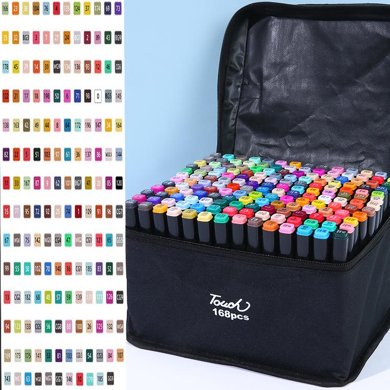 48-Color Dual Tip Alcohol Markers: Quick-Drying, Oil-Based Brushes for Kids & Students