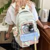 High-value Schoolbag Girls' Junior High School Student Cute Japanese Bar Pain Bag Large-capacity Backpack Student Transparent Backpack
