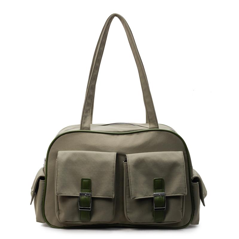 

Lightweight Double Pocket Sports Fitness Yoga Bag Women Large Capacity Waterproof Travel Luggage Storage Bag Crossbody Bag зелений