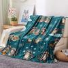 1PC Winter Raccoon Adventures Patterned Flannel Blanket Suitable For All Seasons for Home Decor Warmth and Comfort Gifts Holiday Present