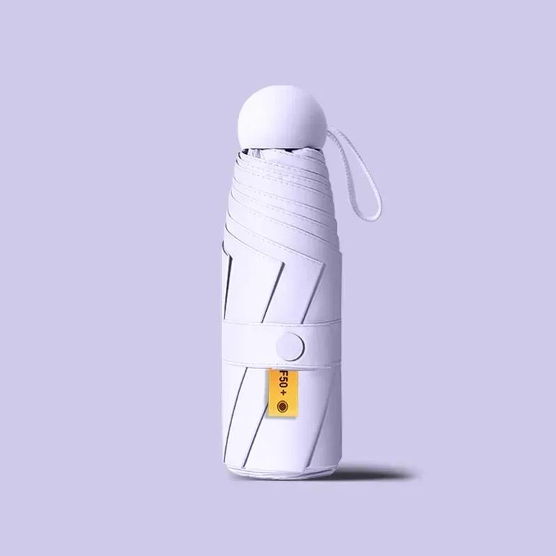 Capsule Umbrella Folding Lightweight Mini Umbrella Sunny and Rainy Dualuse UV Protection Umbrella Mini Umbrella New