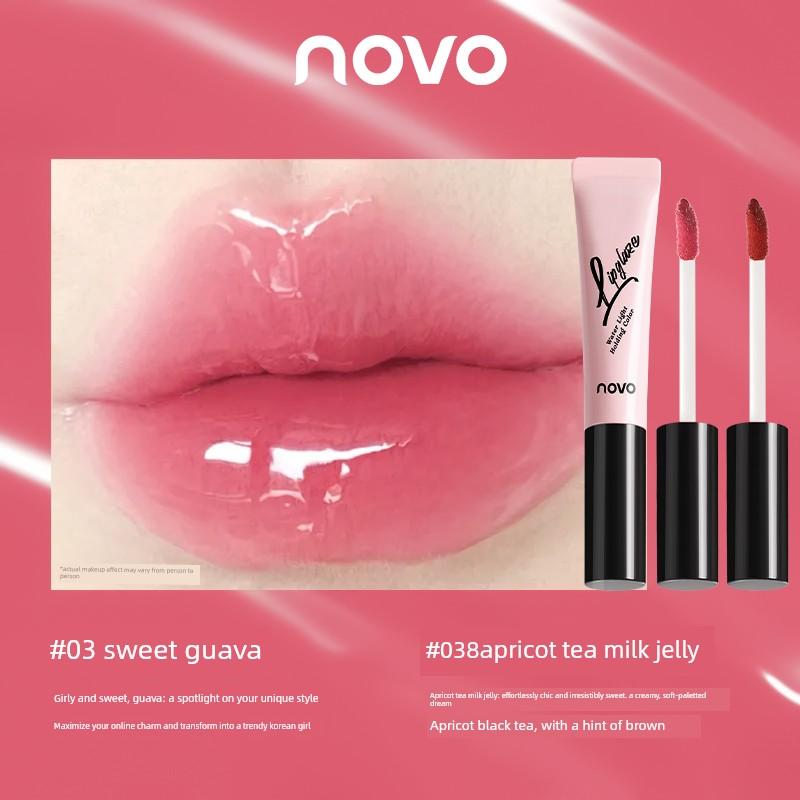 Novo Lip Gloss Mirror Finish Water-Glossy Light Mist Lip Balm Moisturizing Hydrating Glossy Plump Lips Lip Gloss
