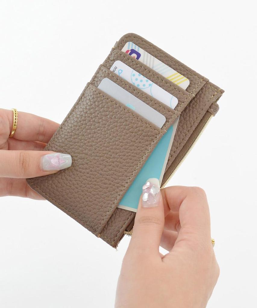 Altro Rose Fragment Case, a slim, mini wallet for women in grained pinkbeige. Features a bifold design with a coin purse and synthetic leather card