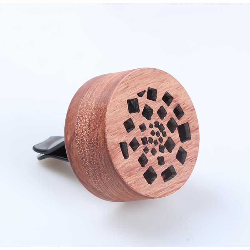 1Pcs Car Essential Oil Diffuser Wooden Aroma Diffuser Car Vent Clip Wooden Carved Aromatherapy Diffuser Auto Air Freshener