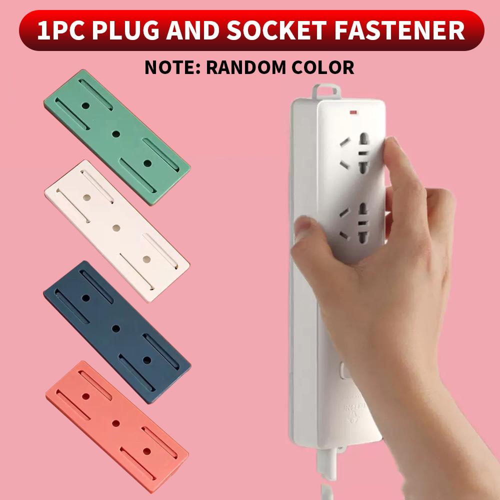 10PCS/5PCS/1PC Self-Adhesive Power Socket Strip Fixator Wall Mounted Self Adhesive Punch Free Row Plug Holder for Kitchen Home