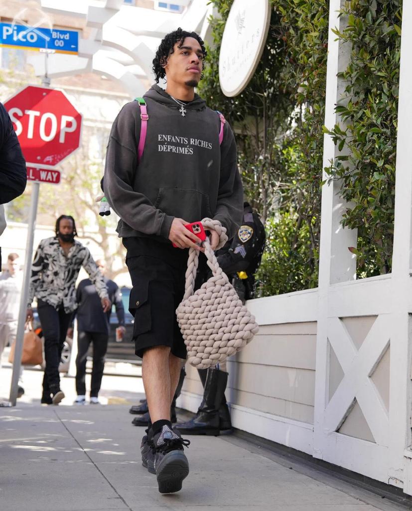 ERD Distressed Second Gen Letter Print Hooded Sweatshirt