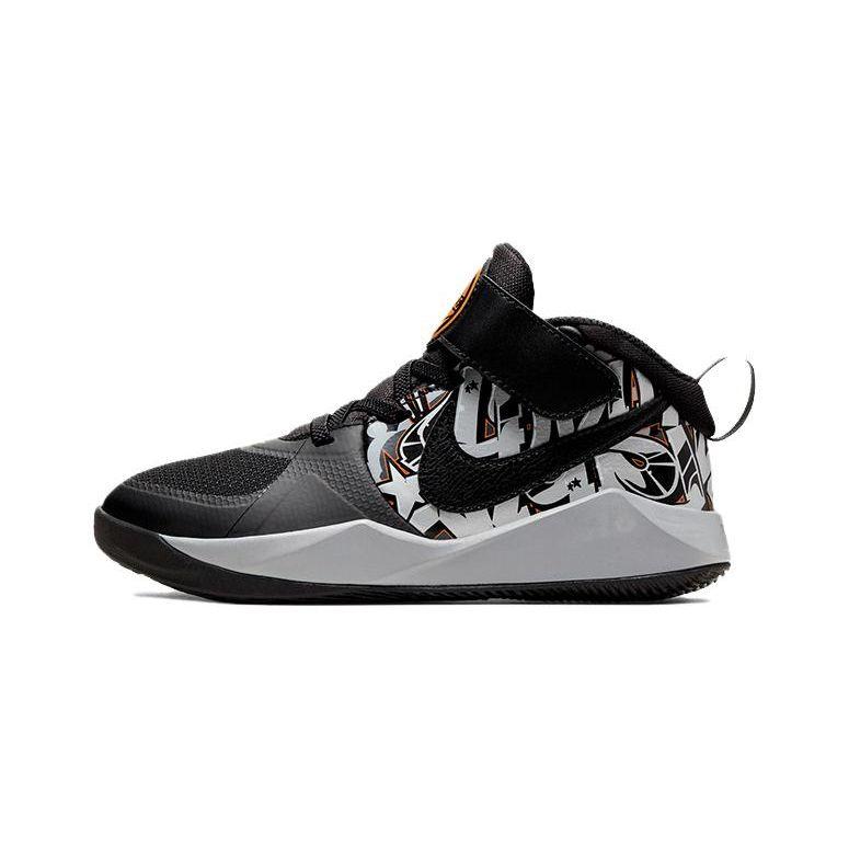 Nike Team Hustle D 9 Versatile Comfortable Non-Slip Durable Low-Top Kids Basketball Shoes Kids Sneaker Black Gray CQ3706-001