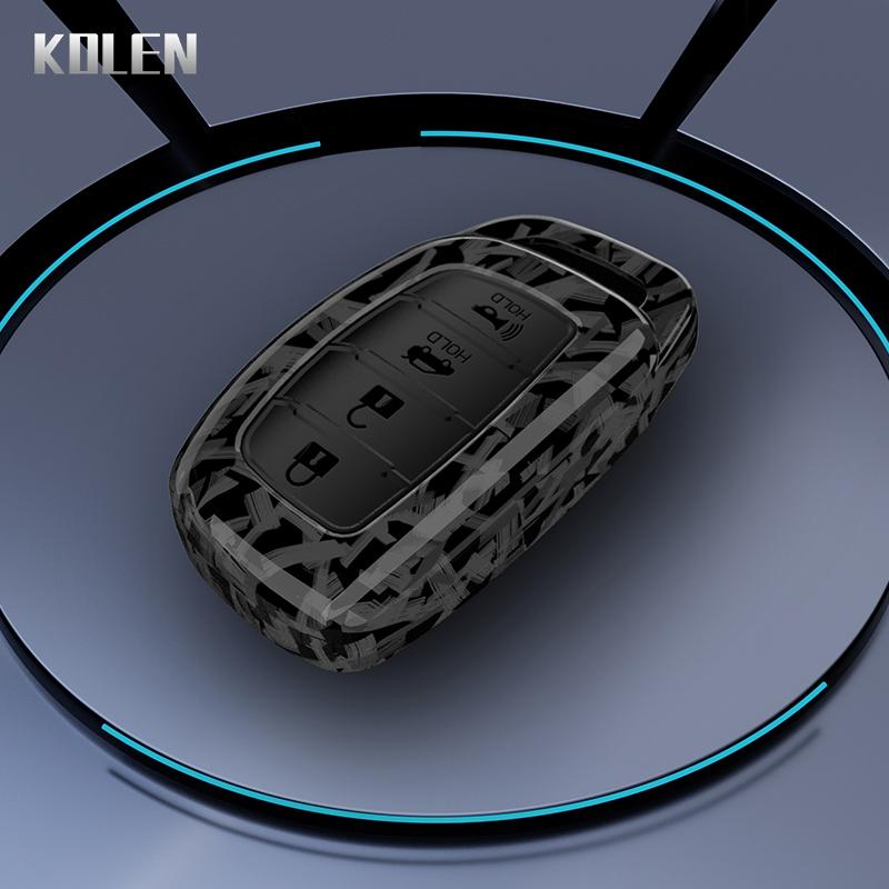 ABS Carbon Fiber Auto Schlüsselhülle Abdeckung für Hyundai Tucson Santa Fe Rena Sonata Elantra Creta Ix35 Ix45 I10 I30 I40 Zubehör Tasche