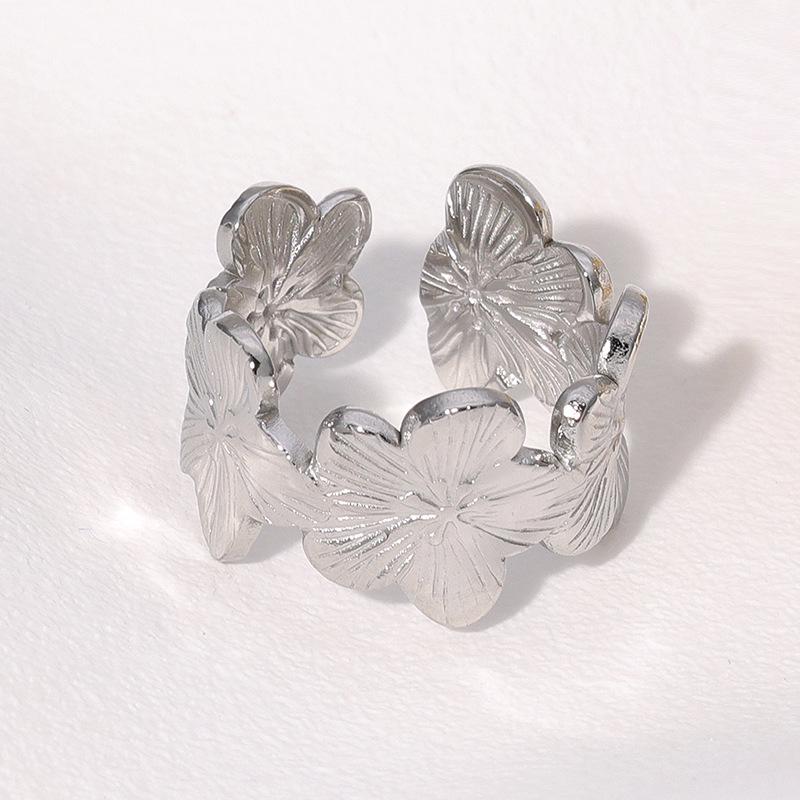 18K Gold Plated Stainless Steel Open Ring: Simple, Versatile, Niche Design, Colorfast Titanium Steel