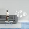 Resin Parrot Sculpture with Acrylic Mirror Fish Wall Decals Decorative Figurine for Indoor Desk