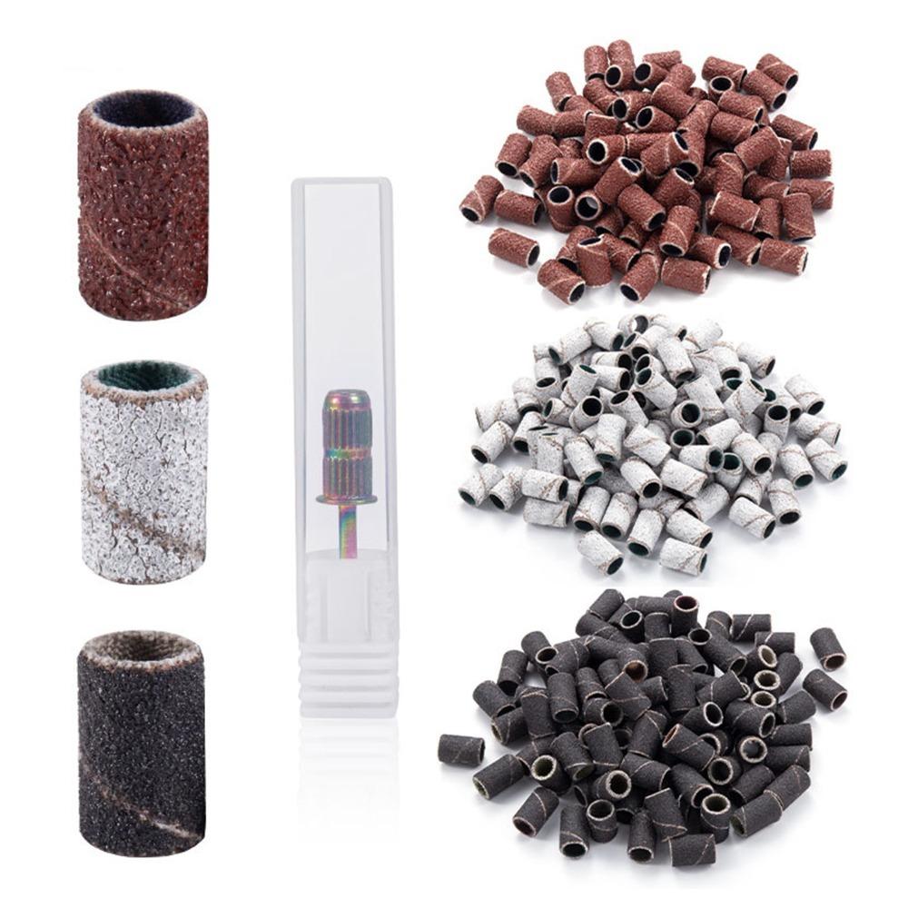 301pcs 80# 120# 180# Grit Sanding Bands 6mm Mandrel Nail Manicure Set For Acrylic Nails