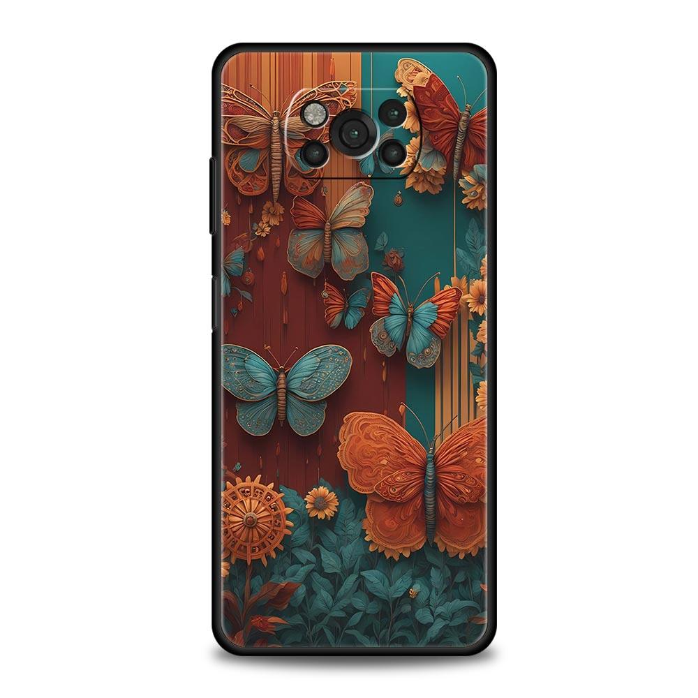 Fashionable Butterfly Flower Pattern Phone Case Cover  for Xiaomi Poco F7 Ultra F6 F5 F4 F3 X6 X5 X4 X3 NFC C51 C55 GT Soft TPU