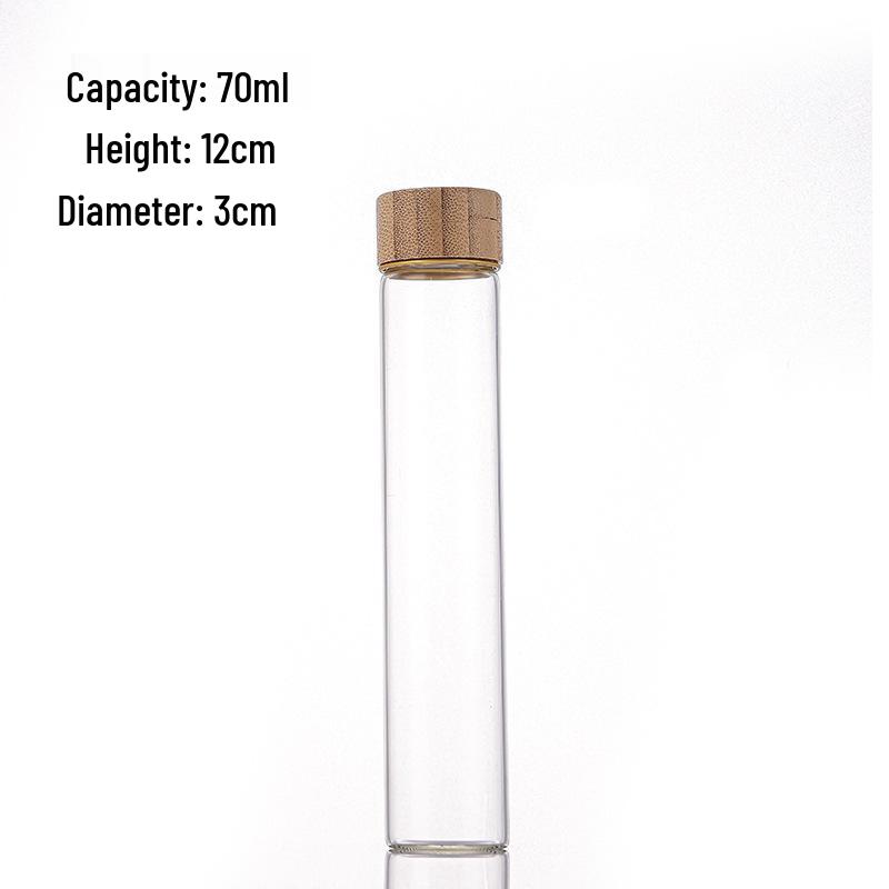 Pin Dou 30mm Wood Grain Lid Glass Tube Sample Bottle