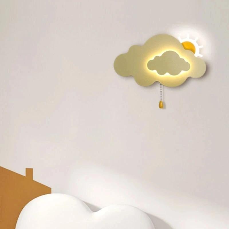 Aplică Dormitor Copii Soare Nor Noapte LED Modern Minimalist Cameră Bebeluș Băiat Fetă Decor Noptiera