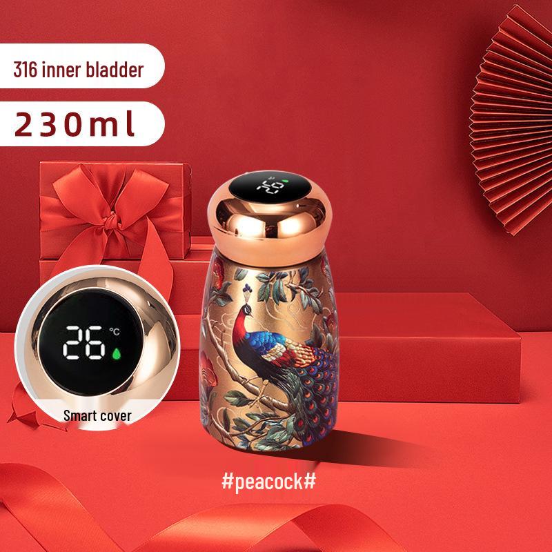 Smart Stainless Steel Insulated Cup with Temperature Display - Portable and Stylish Mushroom Design