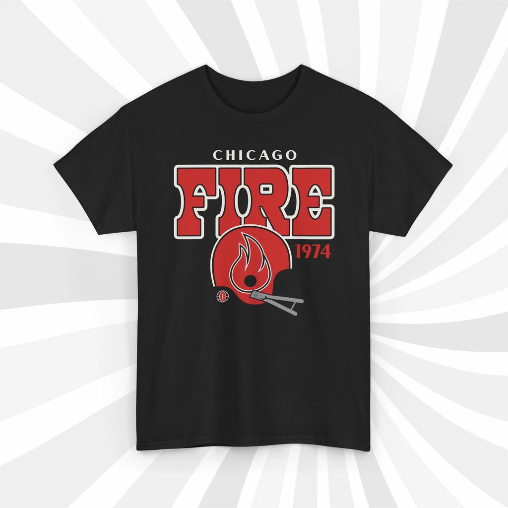 Chicago Fire 1974 WFL Casque de Football Vintage T-shirt - Bears