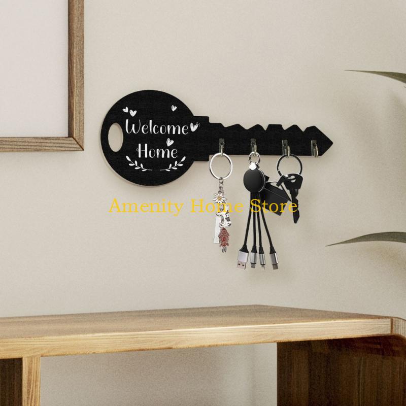 F26C Wooden Wall Hook Bohemians Styles for Easy Organization and Home Accessories Storage Easy Mount