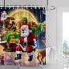 Home Decoration Shower Curtains For Bathroom Waterproof Curtain Fabric Modern Nordic Style Living Room Merry Christmas Winter