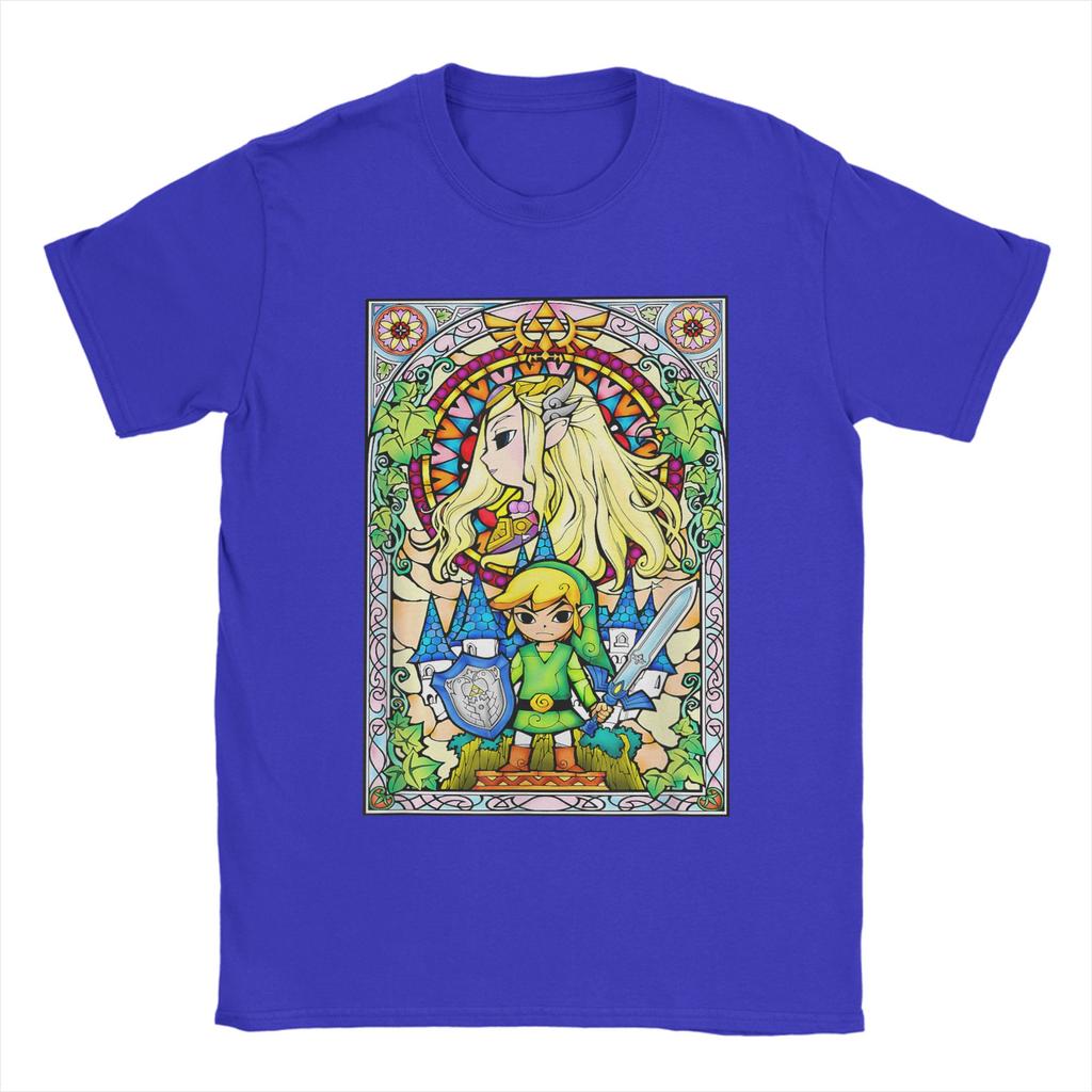 Zeldas Wind Waker Stained Glass T Shirt for Unisex 100 Cotton Funny TShirt Round Collar  Tee Shirt Short Sleeve Tops Classic