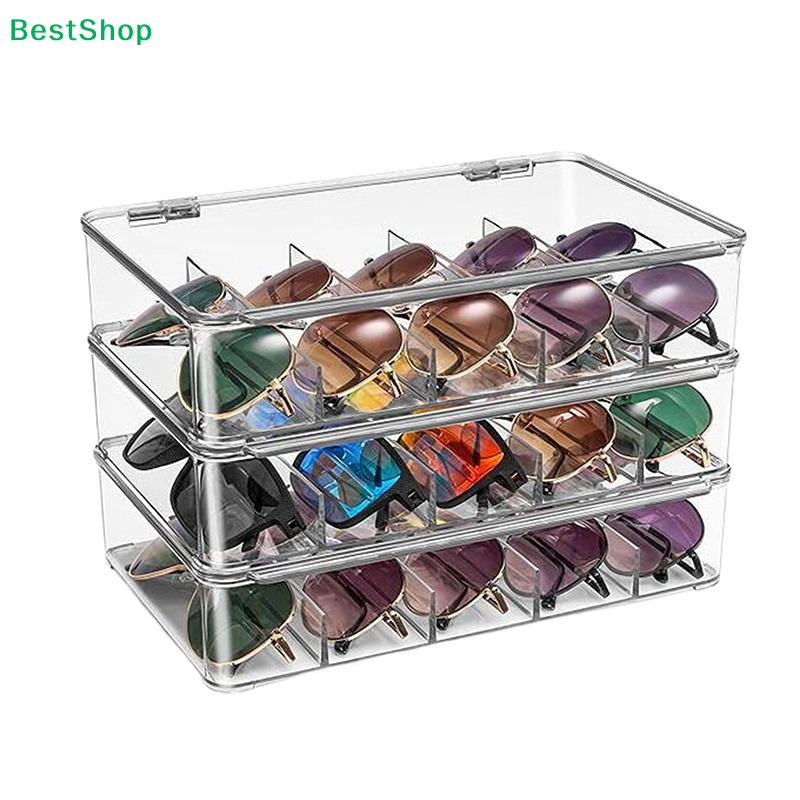 Clear Multi-Compartment Drawer Organizer - Stackable Plastic Storage Tray for Home & Office Supplies
