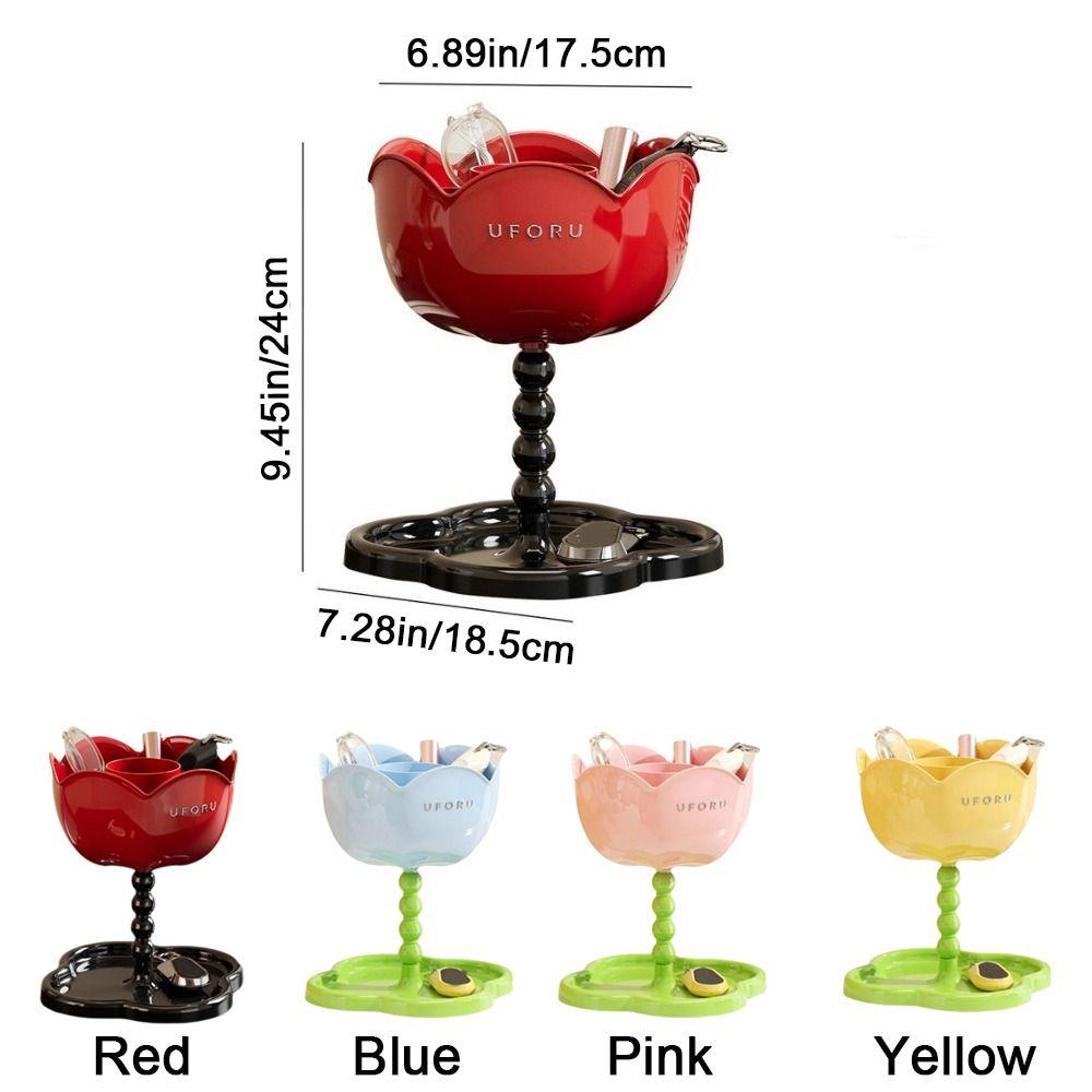 Plastic Flower Shape Storage Rack Space Saving Key Organizer Makeup Brush Storage Box Bedroom