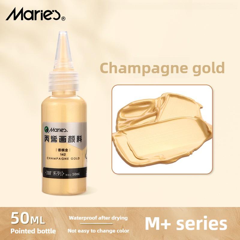 Marie 25 Colori 50ml Pittura Acrilica Metallica Pigmenti Ricchi Brillanti Perlescenti con Flacone Materiale Scolastico Cancelleria