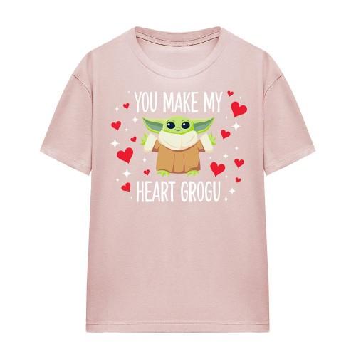 Star Wars The Mandalorian Womens/Ladies You Make My Heart Grogu T-Shirt