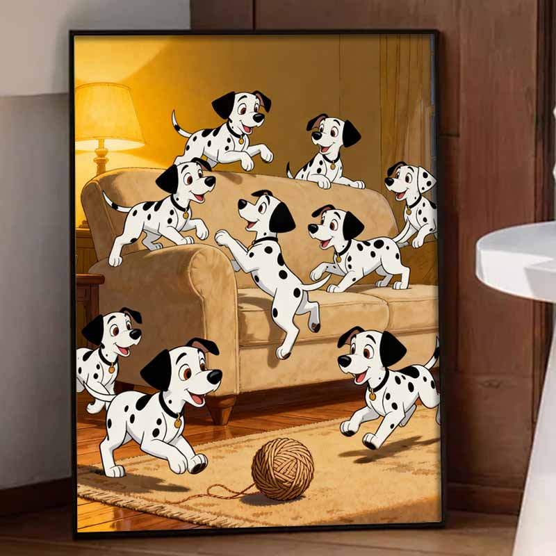 Disney diamond art painting kit dalmatian puppies handmade diy gifts, wall art crafts, home room decoration