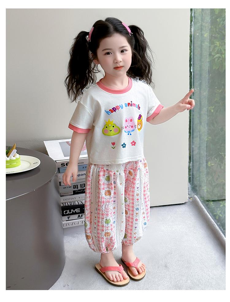 Girls' Summer Set 2026 New Fashionable Thin Clothes for Children's Fashion, Baby Girls' Summer Set Short Sleeve Two Piece Set
