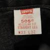 Levi's 00s 505 Yarn-dyed Black Straight denim pants W33 Regular Fit Jeans Men's Used