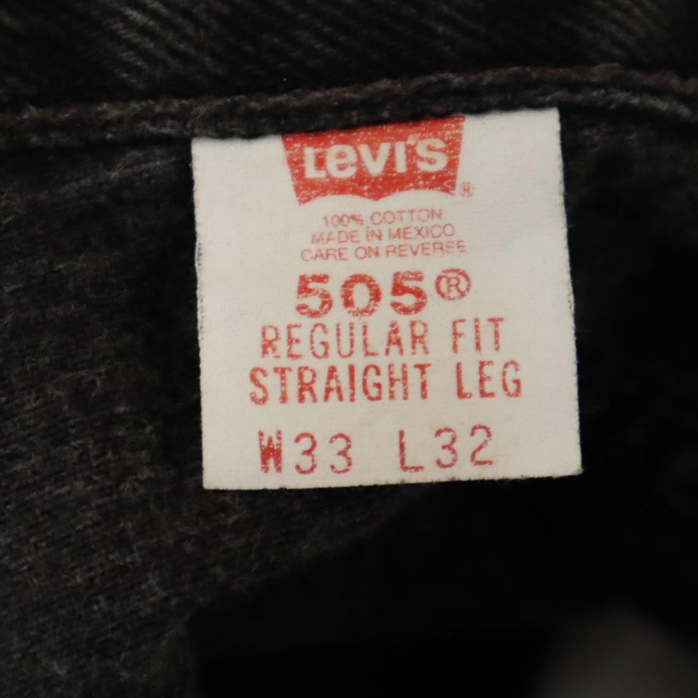Levi's 00s 505 Yarn-dyed Black Straight denim pants W33 Regular Fit Jeans Men's Used
