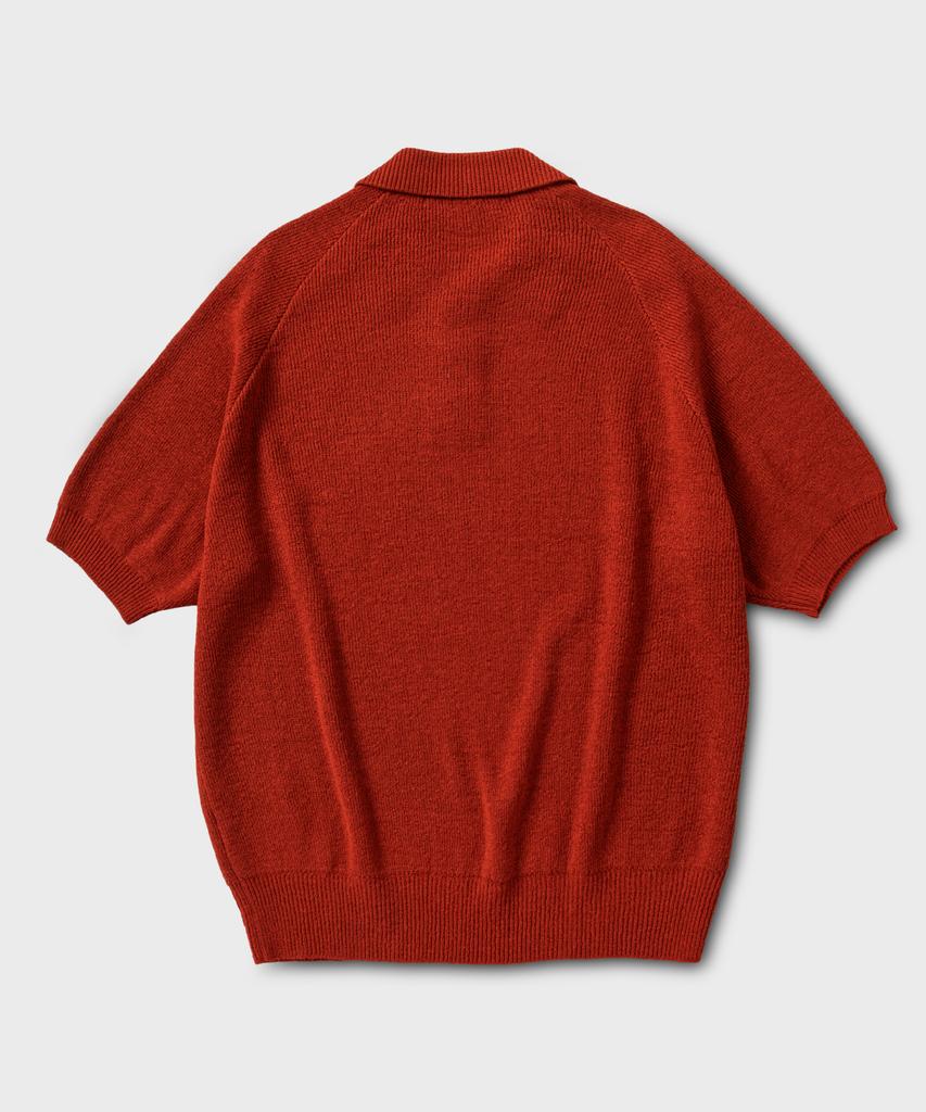 NONBLANK Raglan Half Sleeve Collar Knit_Crimson