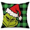Green-haired Monster Pillow Cover Linen Christmas Pillow Cover Living Room Sofa Lumbar Cushion Cover