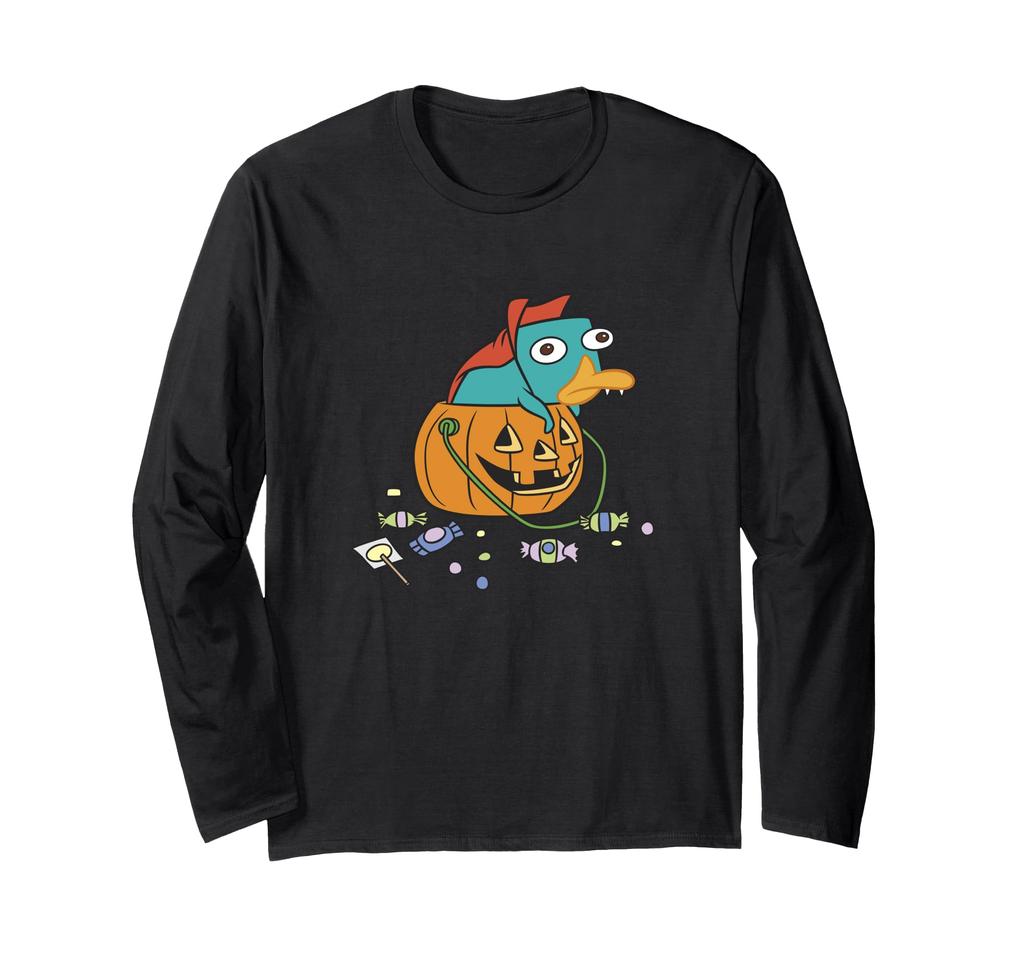 Disney Phineas and Ferb Halloween Vampire Perry the Platypus Long Sleeve T-Shirt