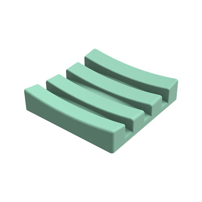 Square Silicone Soap Drying Mat,Multi Functional Splash Guard Barrel for Kitchen&Bathroom Drainage Tray with Non Slip Surface