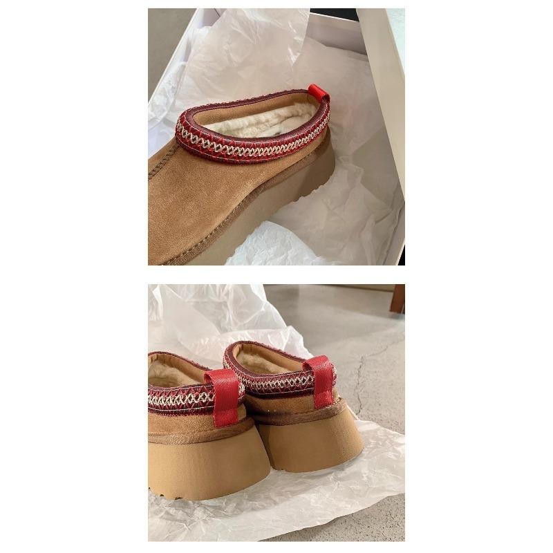 Neue Schuhe und Hausschuhe mit dicker Sohle für Damen, faule Kopftücher, Halbschaft-Schneestiefel